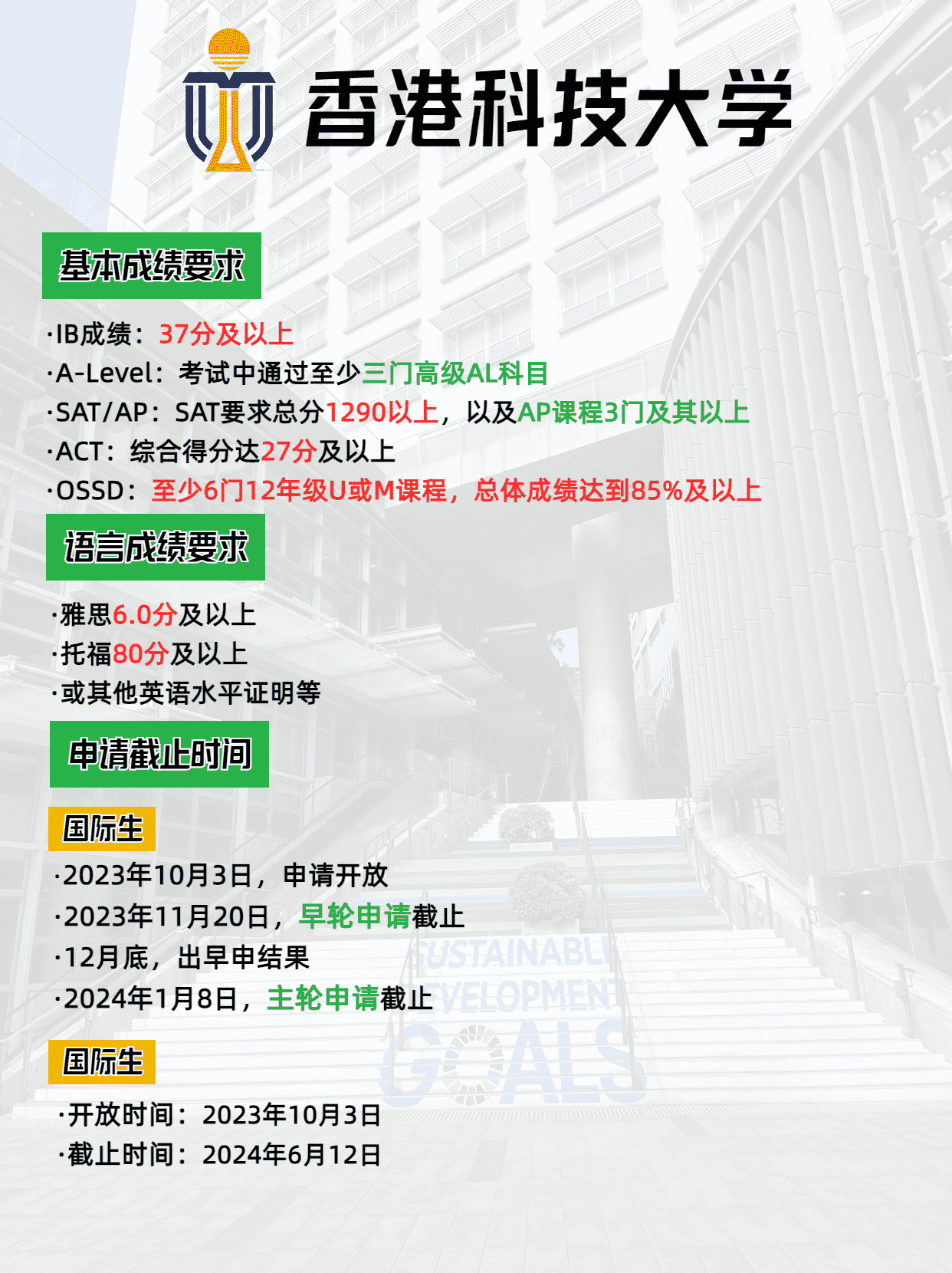 2024年香港科技大学本科申请要求、申请时间 别错过了申请哦