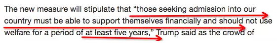 川普为美国人民谋福利 那些想蹭低保的新移民将不能再做“寄生虫”